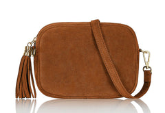 Italian Leather Crossbody Tassel Bag